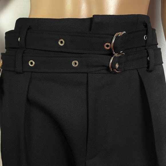 NEW IRO BLACK HIGH WAISTED WOOL PANTS - Picture 3 of 10